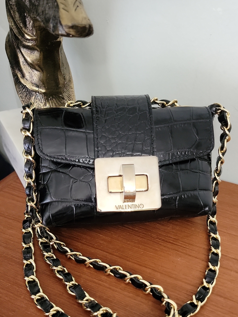 Valentino Paulette Croc Embossed Mini Bag